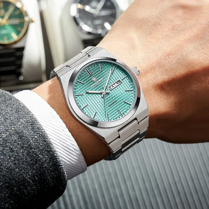 Montre personnalisée PAAZOMU pour homme, montre de luxe, élégante et lumineuse, étanche, chronographe avec date, montre à quartz 5