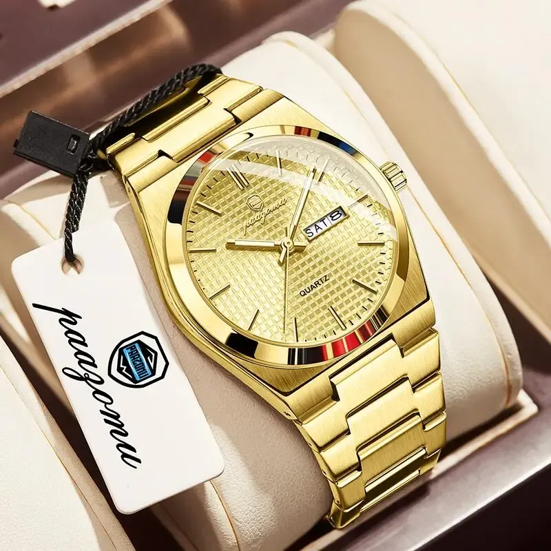 Montre personnalisée PAAZOMU pour homme, montre de luxe, élégante et lumineuse, étanche, chronographe avec date, montre à quartz 7