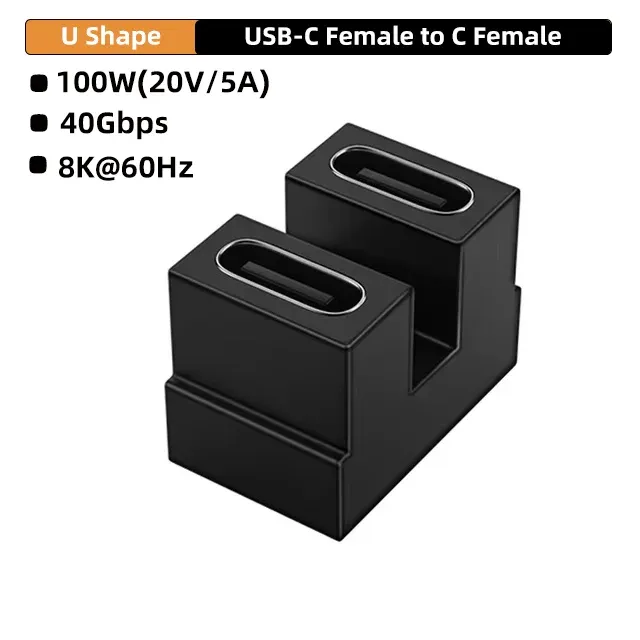 Adaptateur USB4.0 40 Gbps OTG Type C coudé à 90 degrés, 100 W 5 A, convertisseur de charge rapide USB-C vers USB-C, adaptateur de données USB-C pour MacBook 8K 60 Hz 11