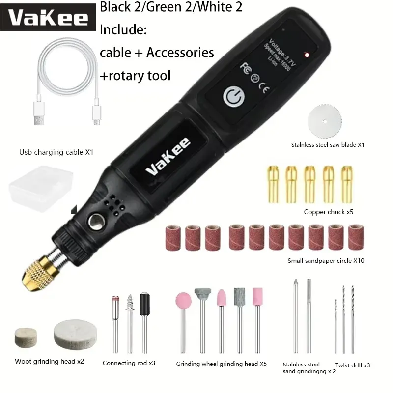 Mini perceuse électrique USB sans fil rechargeable, stylo de gravure, outil rotatif, perceuse à main, mini polisseuse 6