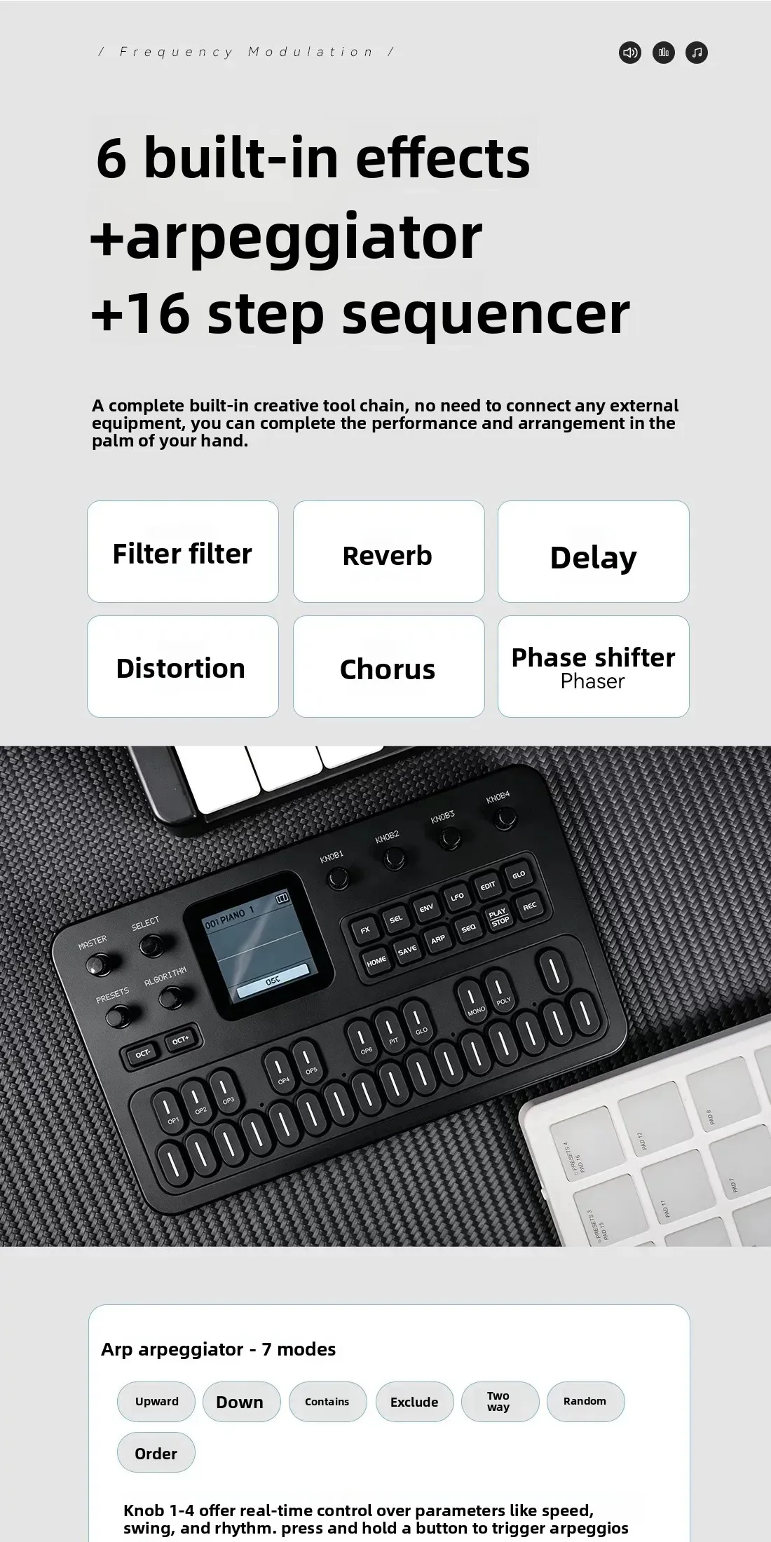 Synthétiseur FM-1 en contexte créatif