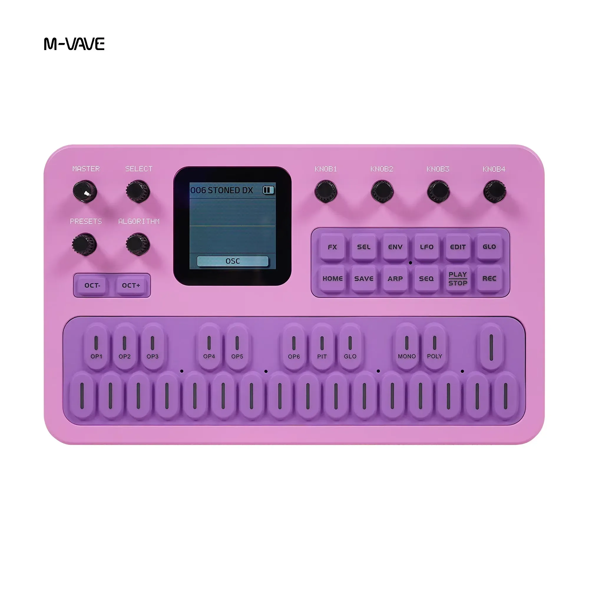 Synthétiseur FM portable M-Vave FM-1 à 6 opérateurs, 32 algorithmes, 128 préréglages, haut-parleur intégré, Bluetooth, MIDI, autonomie de batterie de 12 h 8