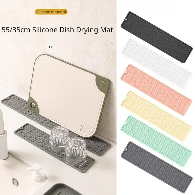 Tapis de protection en silicone pour robinet de cuisine, anti-goutte, imperméable et antidérapant 2