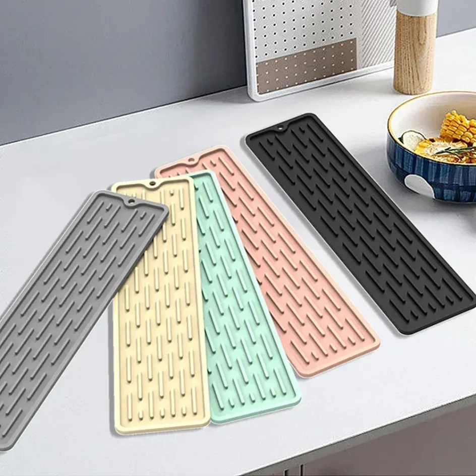 Tapis de protection en silicone pour robinet de cuisine