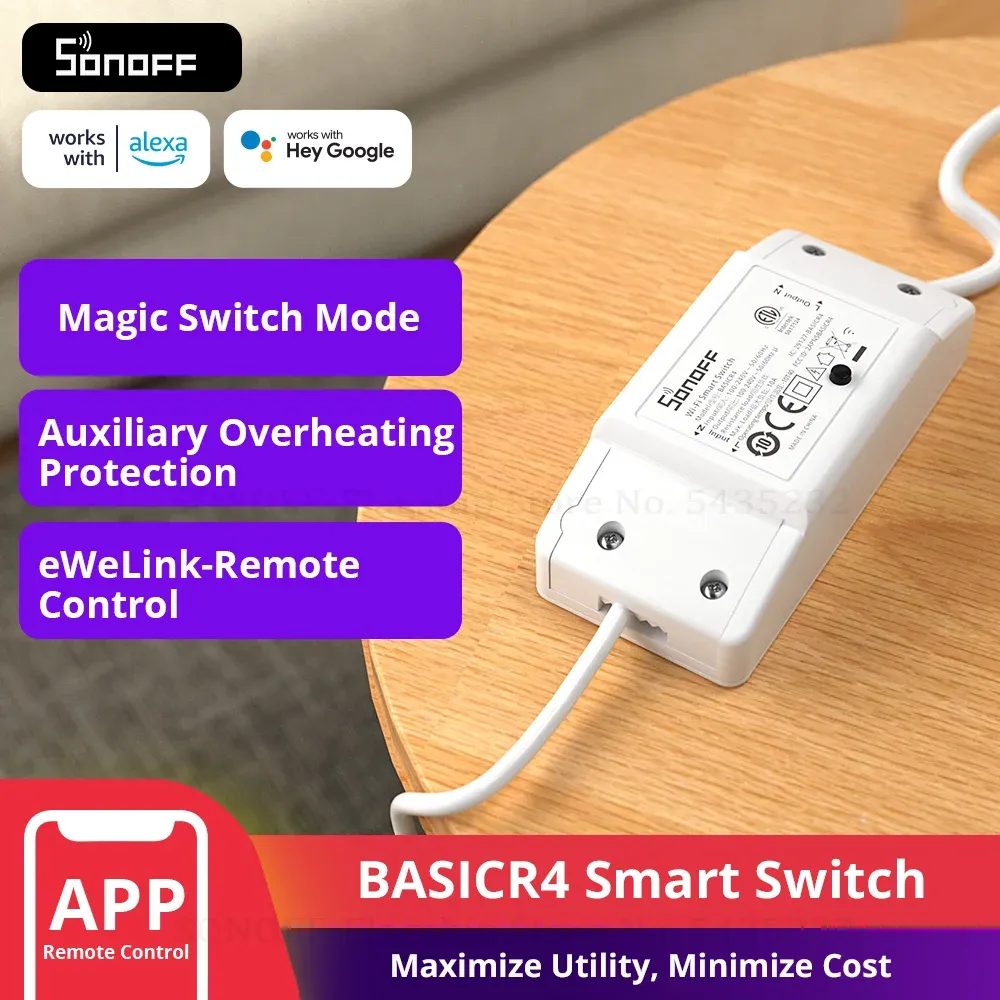 Relais Wi-Fi intelligent SONOFF BASICR4 pour la maison, compatible EWeLink, Alexa, Google Home et Alice - Image 1