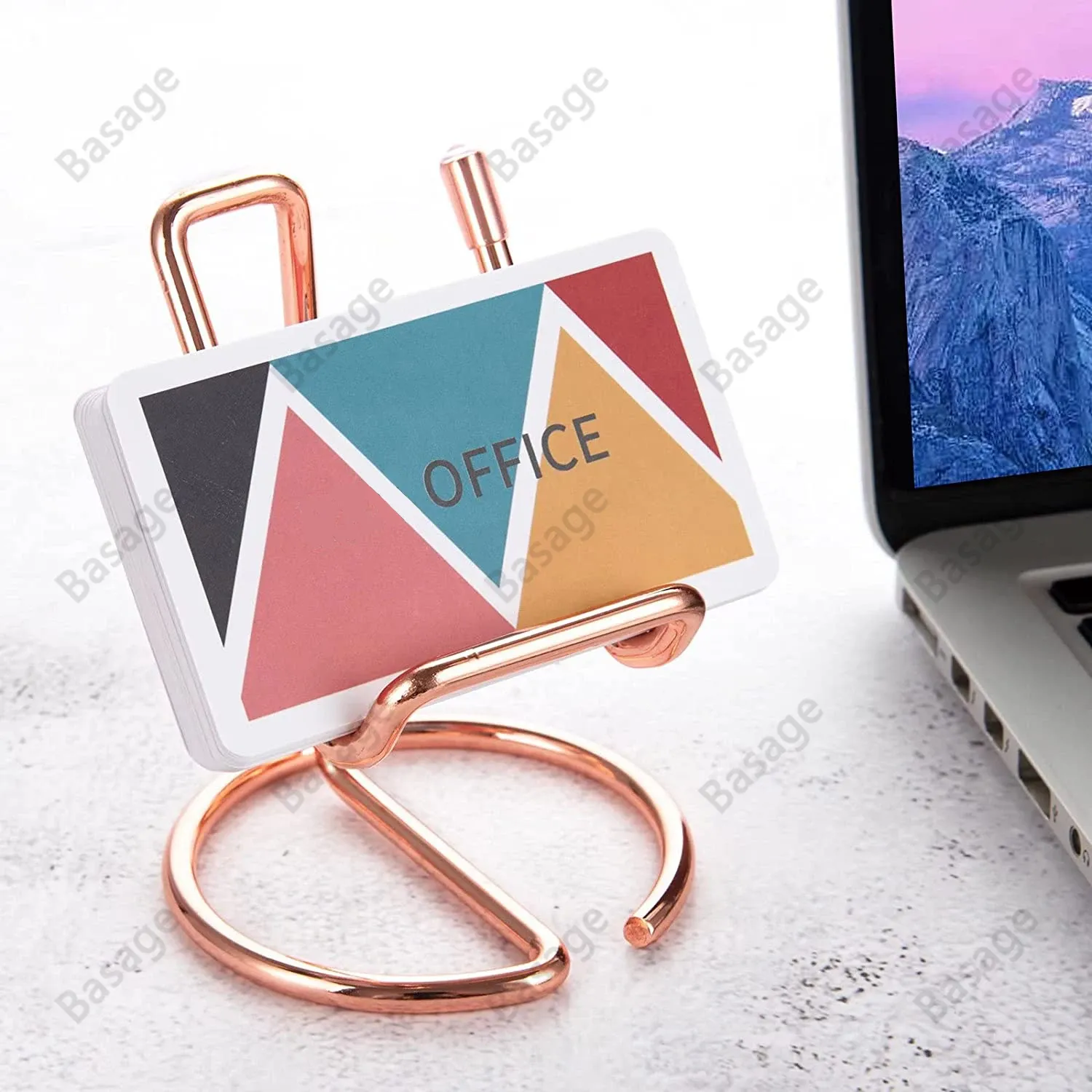 Support de bureau en métal pour téléphone portable et tablette, avec porte-carte de visite 6