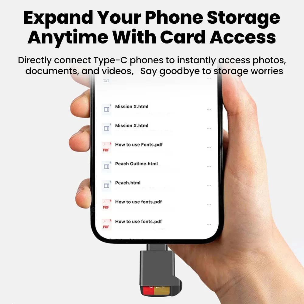 Lecteur de carte TF USB-C 2.0 Mini noir pour iPhone 17 et 16 3