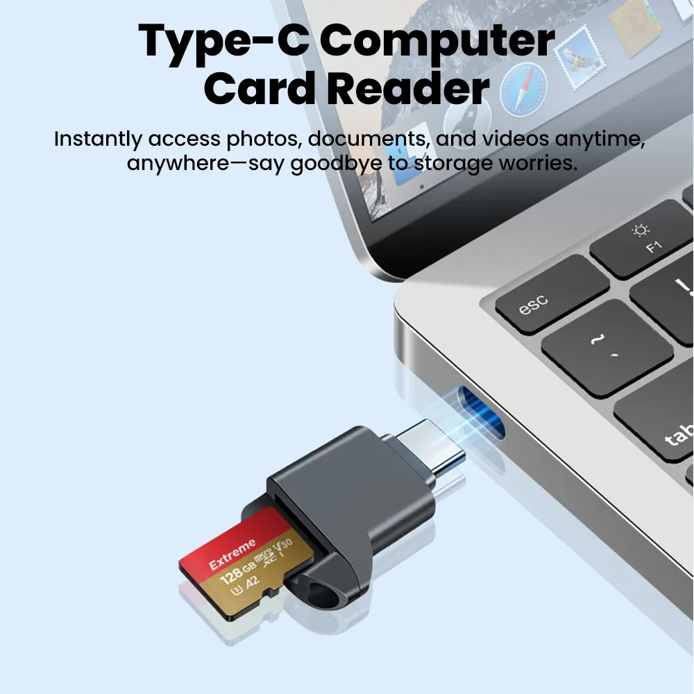 Lecteur de carte TF USB-C 2.0 Mini noir pour iPhone 17 et 16 2