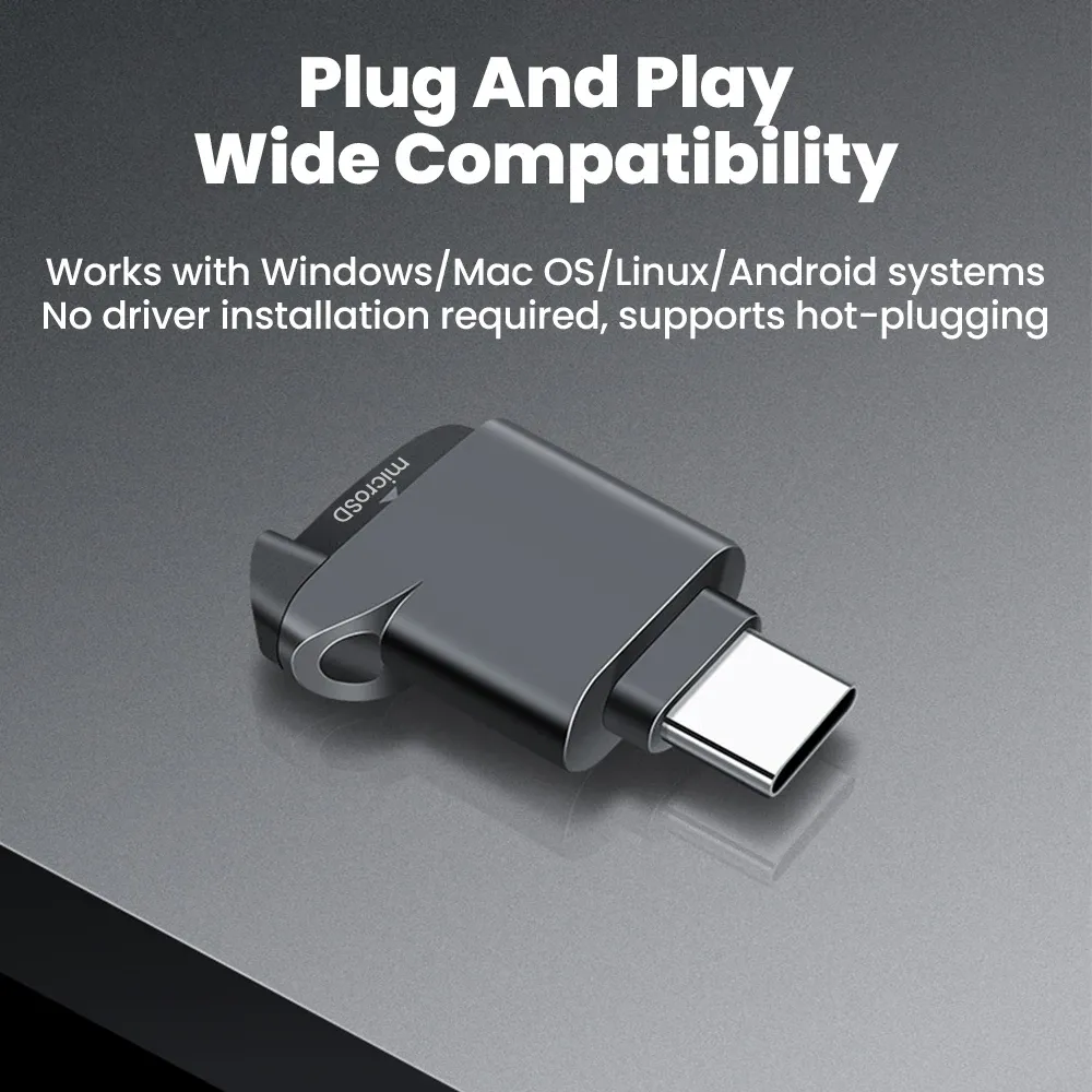Lecteur de carte TF USB-C 2.0 Mini noir pour iPhone 17 et 16 6
