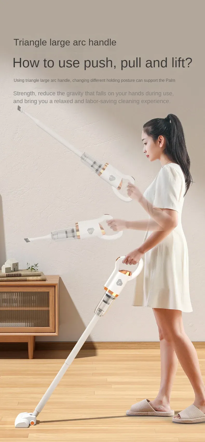 Aspirateur à main sans fil, en utilisation