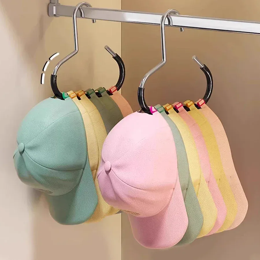 Organisateur de chapeaux robuste à crochet pour placard, support de rangement pour chapeaux, casquettes, cravates, foulards et sacs
