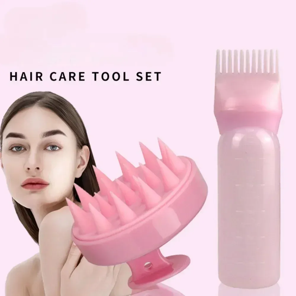 Brosse à shampoing en silicone avec réservoir de teinture, vue d'ensemble