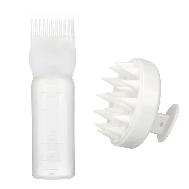 Brosse à shampoing en silicone avec peigne de massage du cuir chevelu, flacon applicateur pour coloration capillaire avec brosse, outil de coiffure pour salon, spécial perruques en cheveux naturels 13
