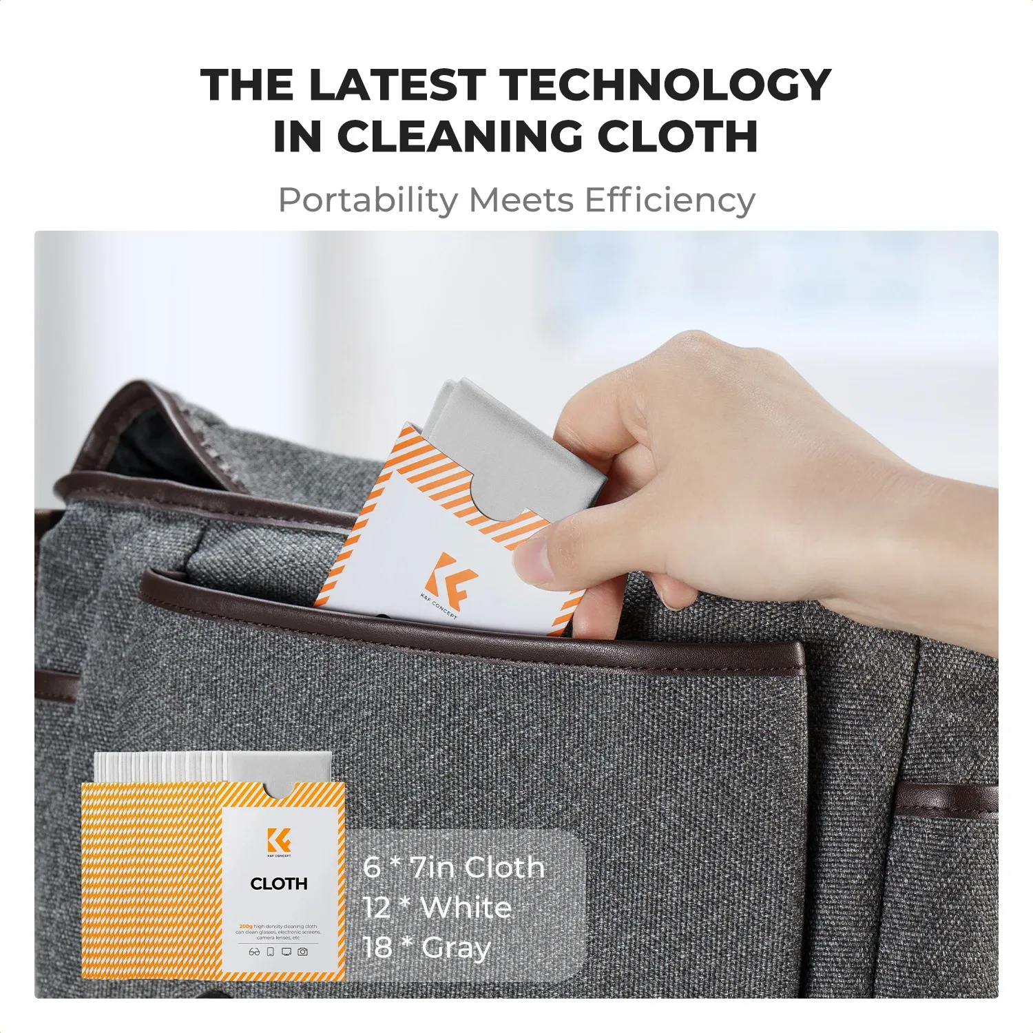 K&F Concept Chiffons de nettoyage en microfibre 6 x 7 pouces pour objectifs, lunettes et écrans 3