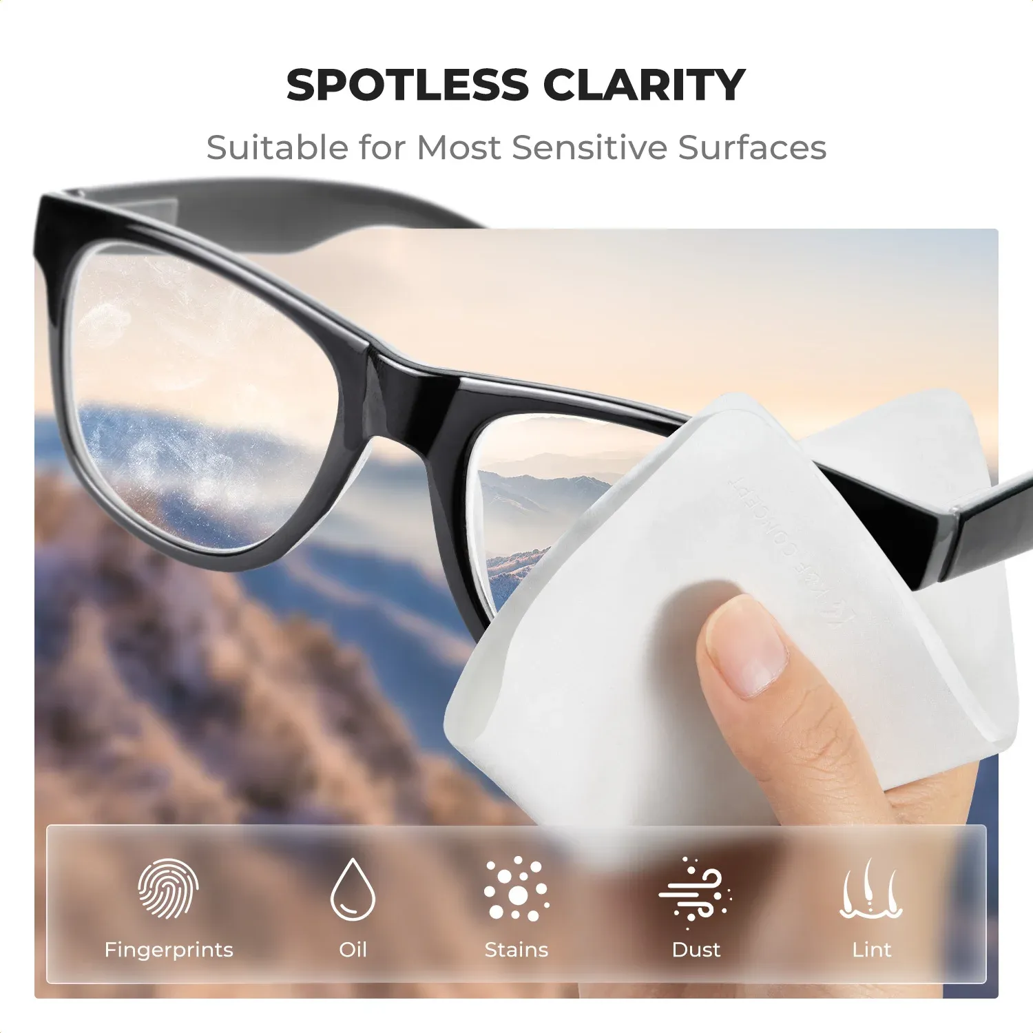 K&F Concept Chiffons de nettoyage en microfibre 6 x 7 pouces pour objectifs, lunettes et écrans 5