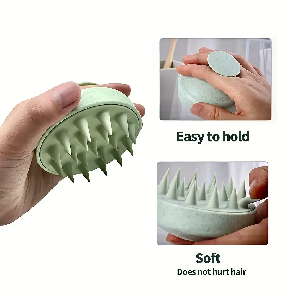 Brosse de massage en silicone pour shampoing et douche 3