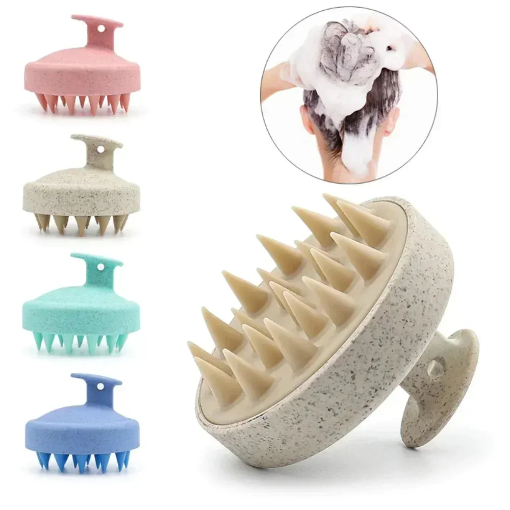 Brosse de massage en silicone pour shampoing, vue de détail
