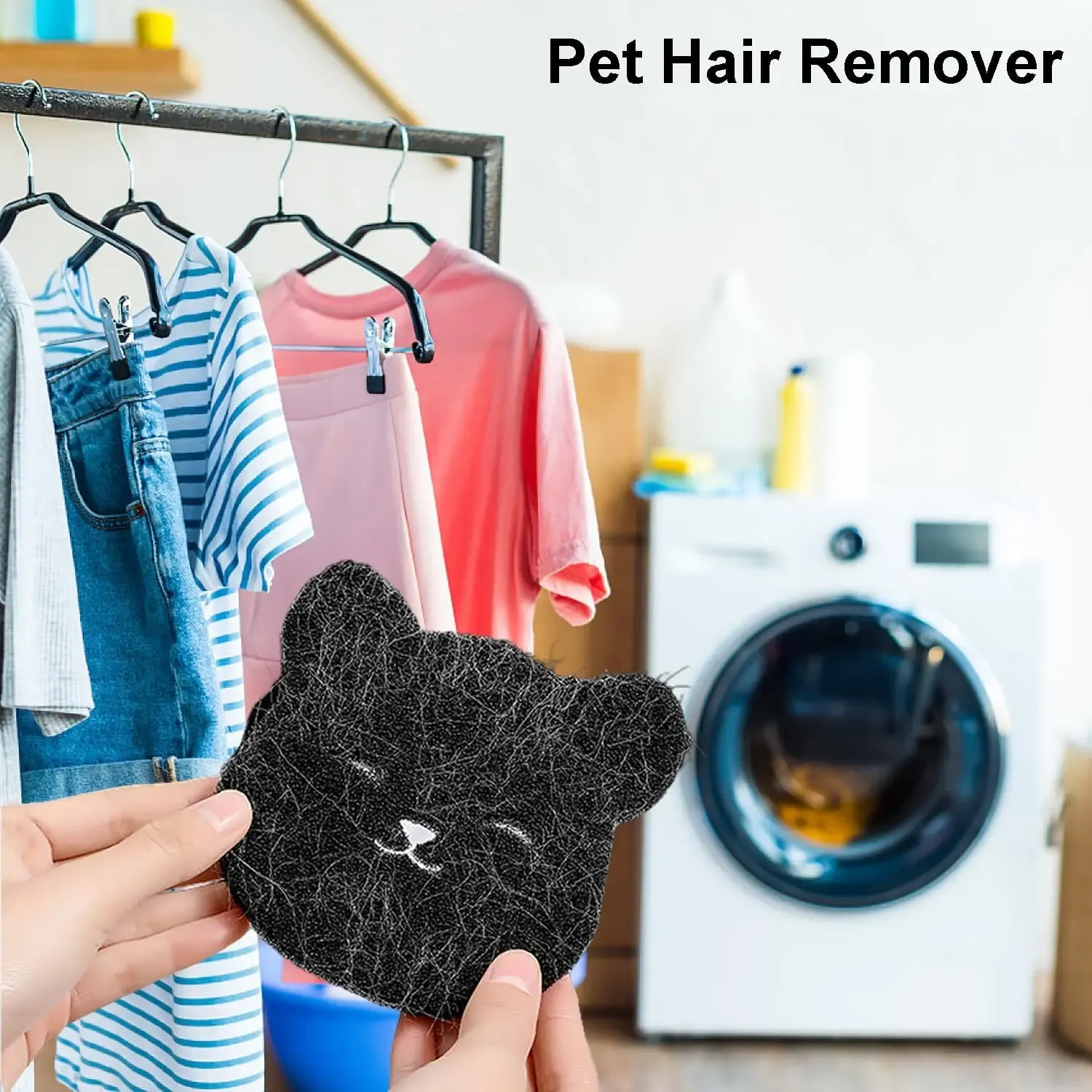 Balle de lavage réutilisable anti-poils pour chiens et chats, éponge de nettoyage pour vêtements, usage humide et sec 2
