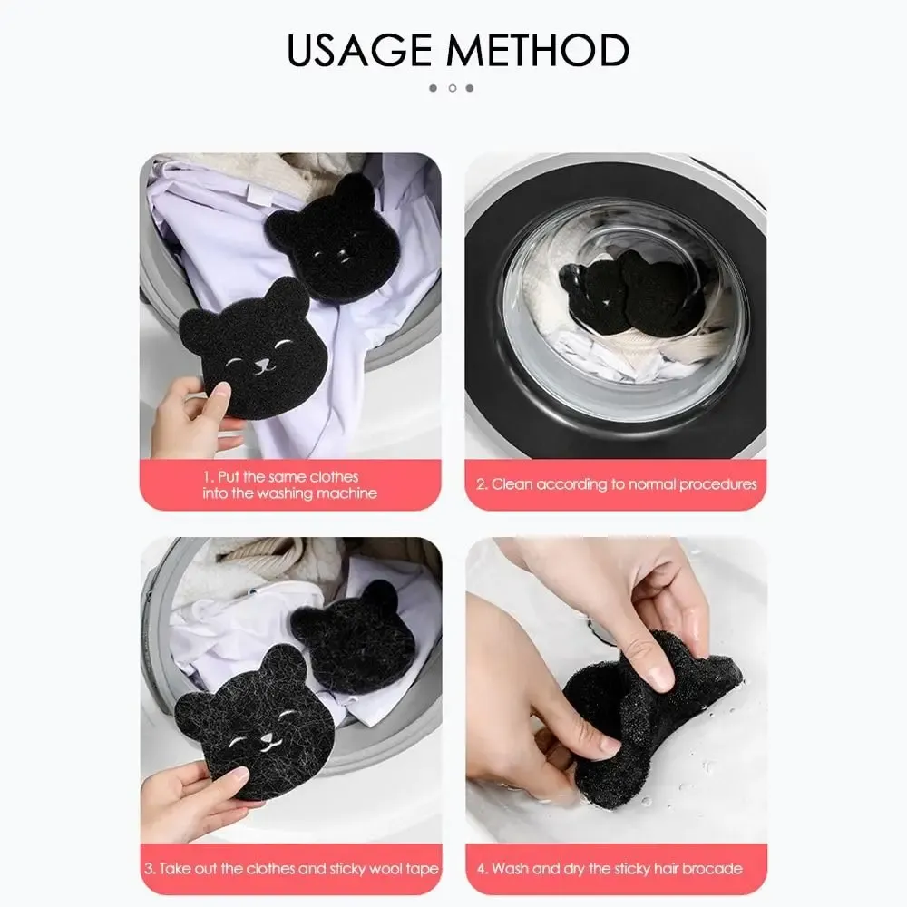 Balle de lavage réutilisable anti-poils pour chiens et chats, éponge de nettoyage pour vêtements, usage humide et sec 6