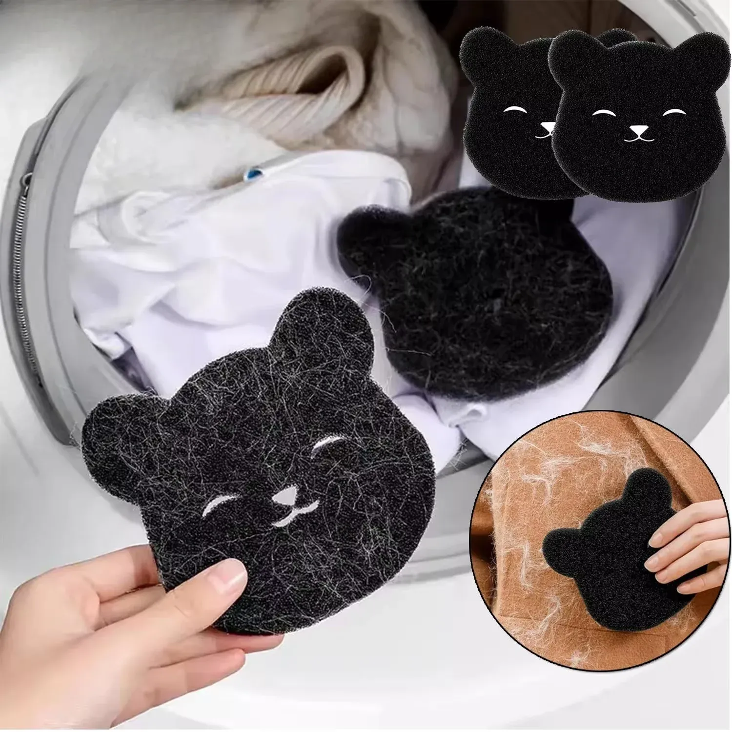 Balle de lavage réutilisable anti-poils d'animaux, vue détaillée