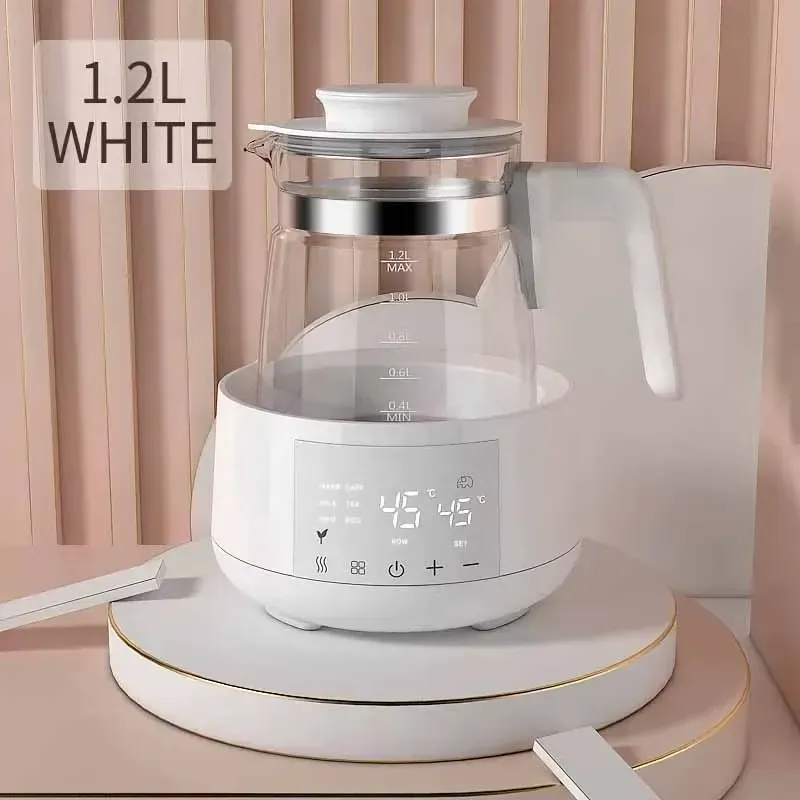 Pot à température constante 1,2 L, eau chaude 24 h, maintien au chaud, pot isolant intelligent pour préparation du lait en poudre pour bébé, bouilloire électrique 7
