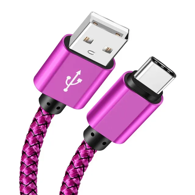 Câble USB-A vers USB-C en nylon, charge rapide 2 A et transfert de données, disponible en 1 m, 2 m et 3 m, compatible Android, Huawei et Samsung 11