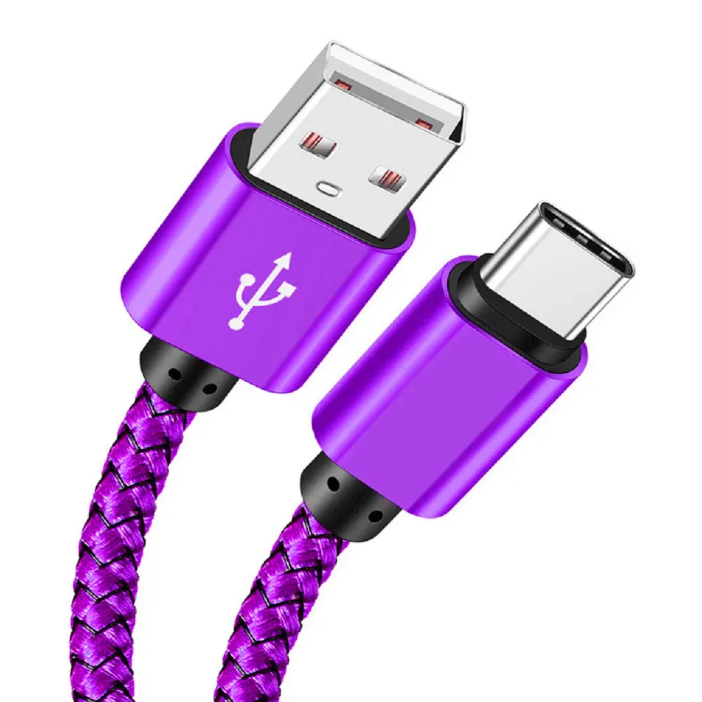 Câble USB-A vers USB-C en nylon, charge rapide 2 A et transfert de données, disponible en 1 m, 2 m et 3 m, compatible Android, Huawei et Samsung 10