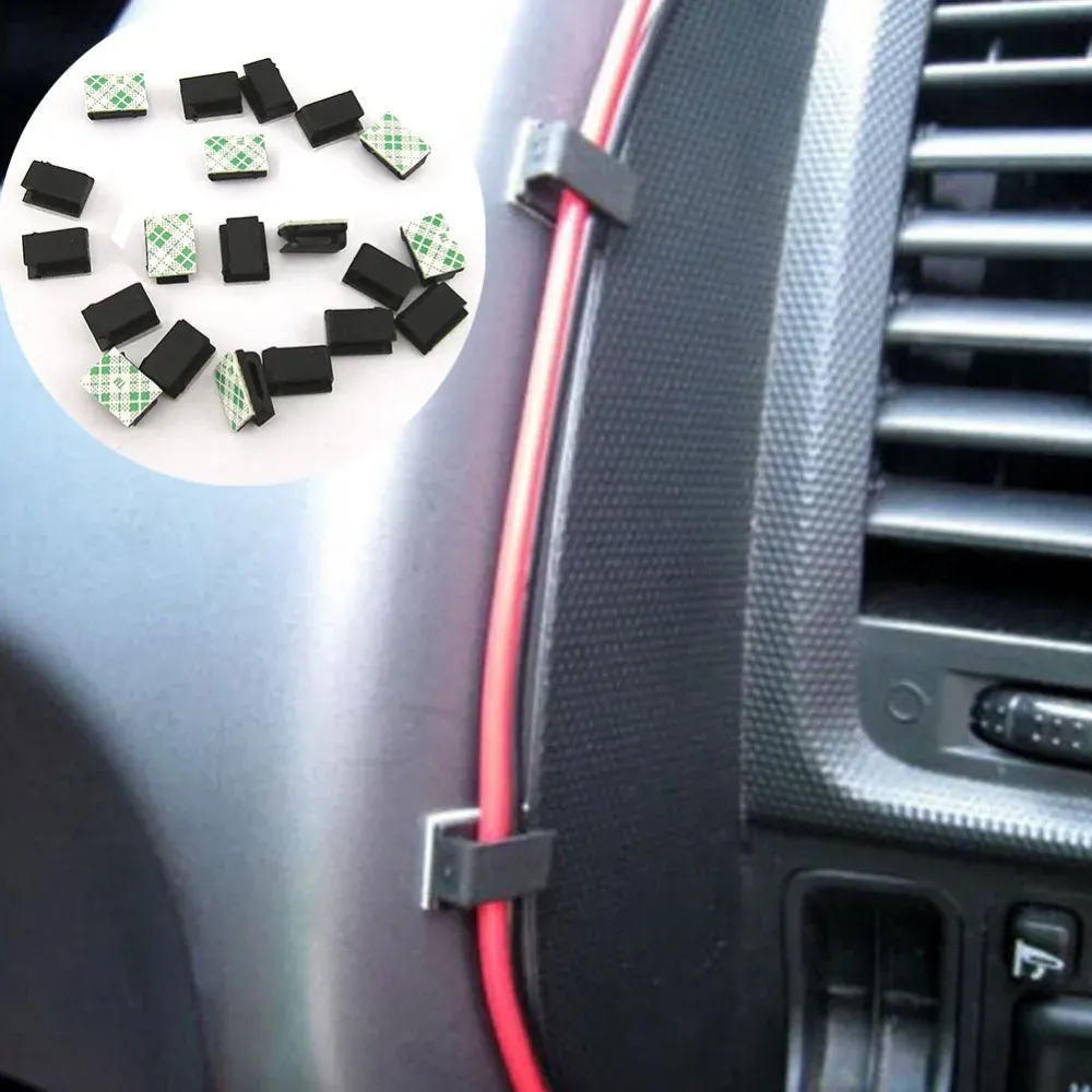 Clip de câble auto-adhésif pour voiture, finition
