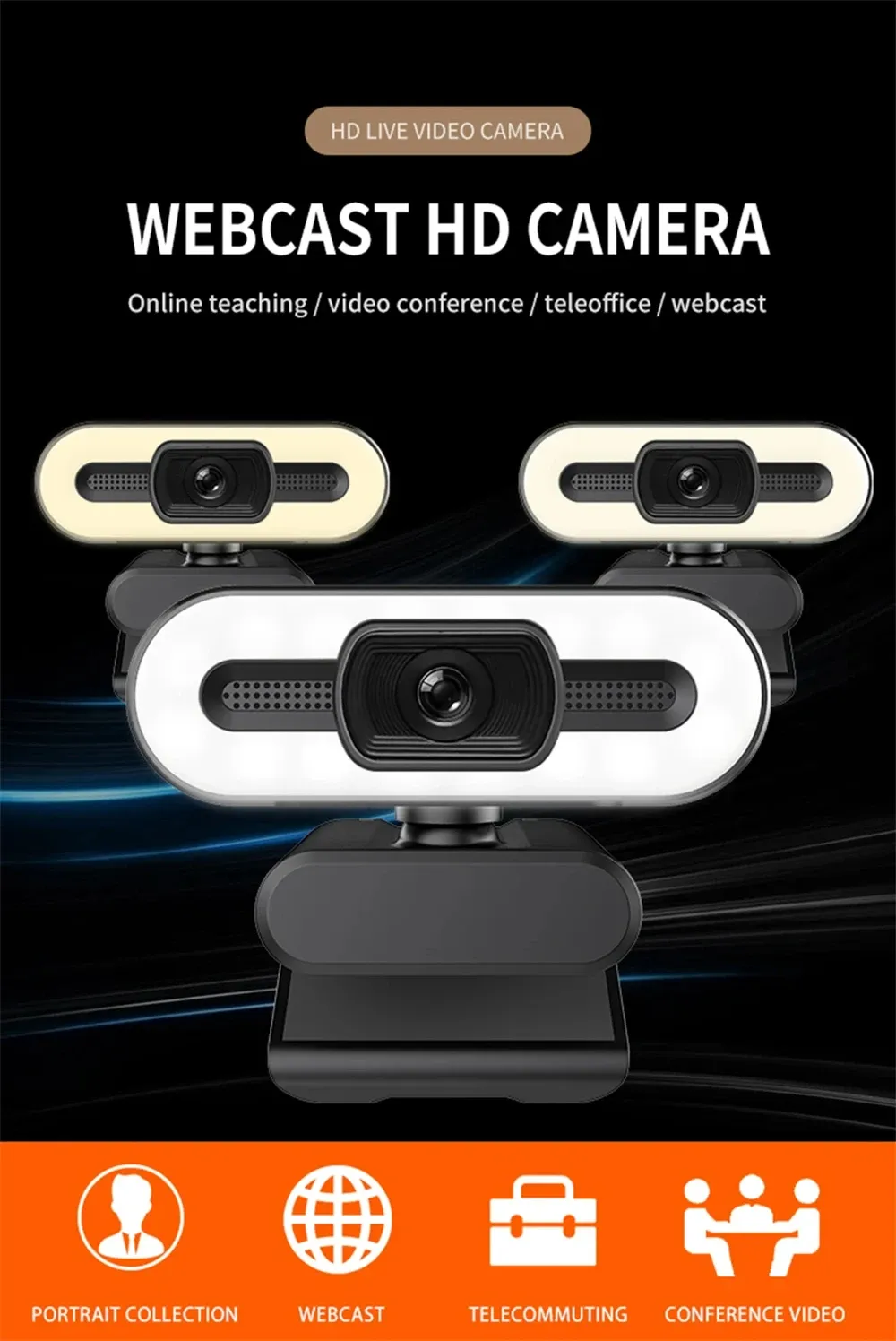 Webcam portable haute définition, vue d'ensemble du produit