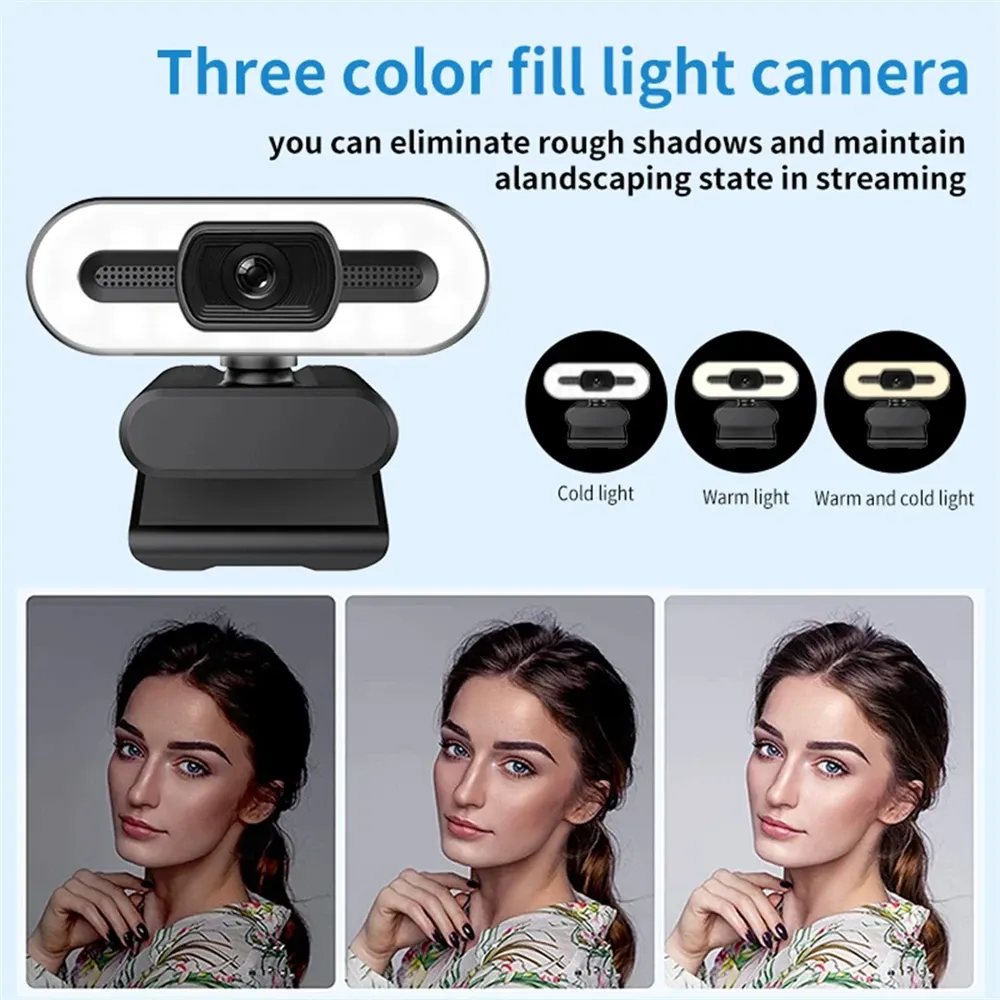 Webcam avec éclairage d'appoint pour streaming