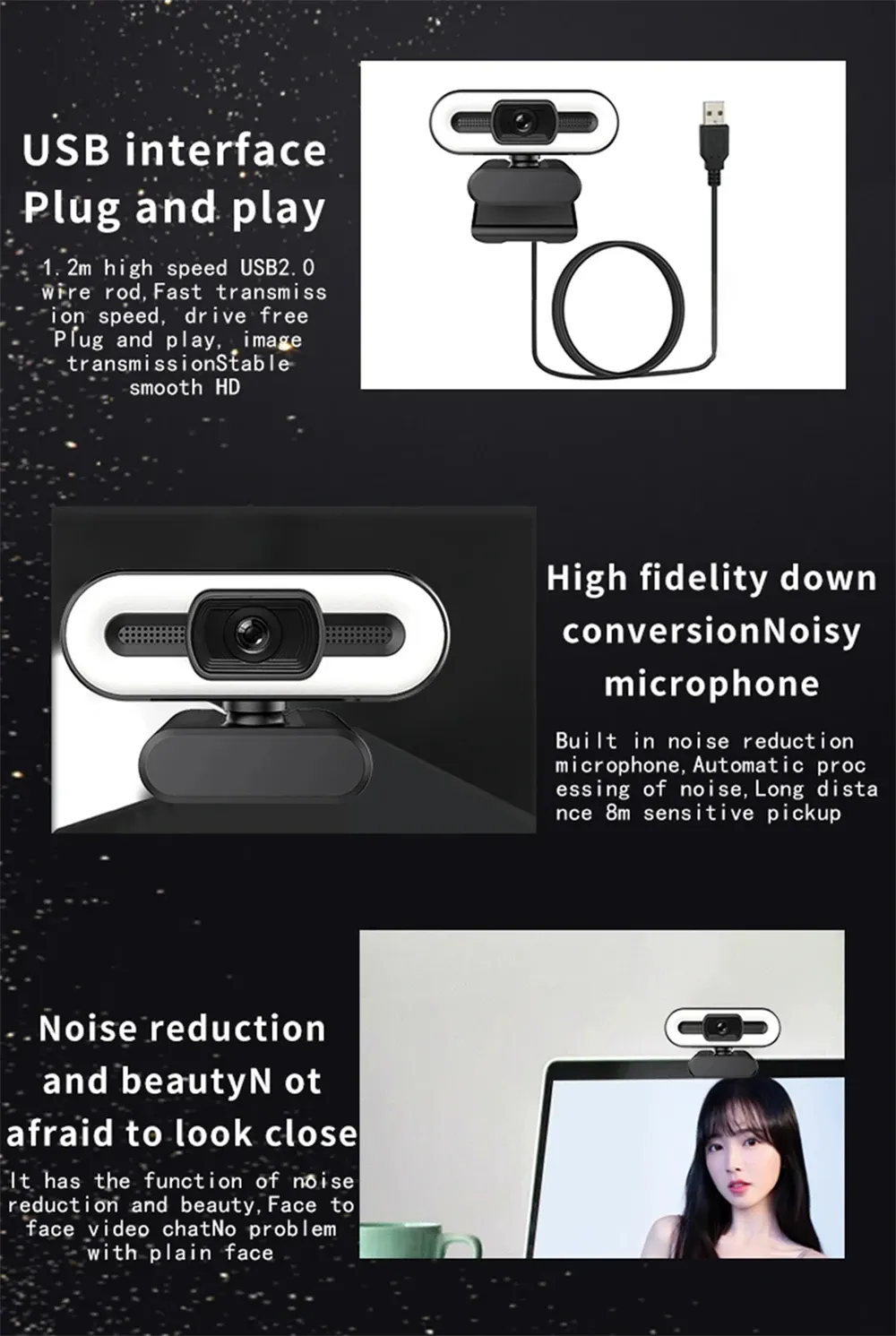 Webcam portable, détails du design