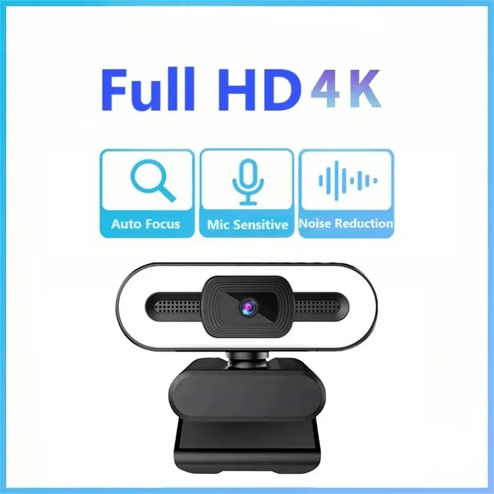 Webcam portable Full HD 1080p, mise au point automatique, avec microphone, idéale pour PC portable et streaming en direct 7