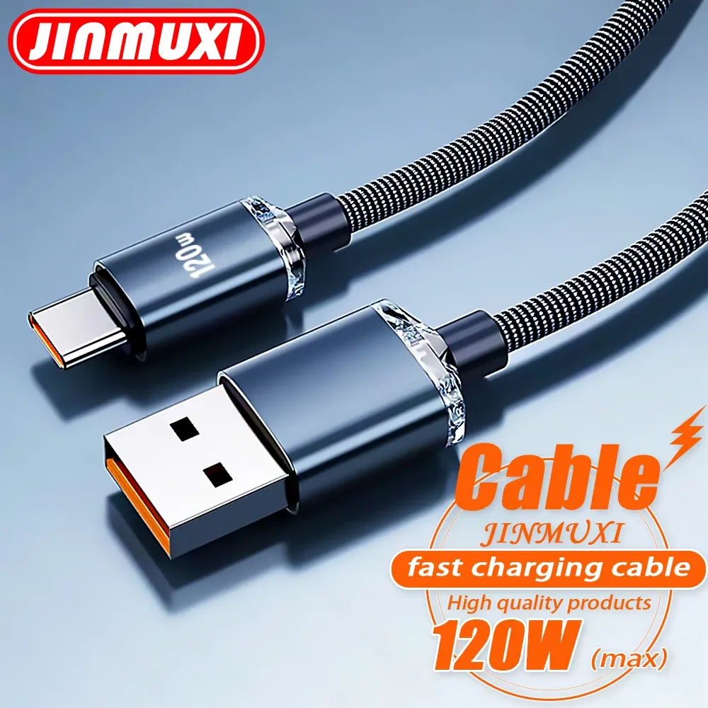 Câble de charge rapide USB-C, 120 W, compatible Samsung, Xiaomi, Huawei, OnePlus, POCO, OPPO