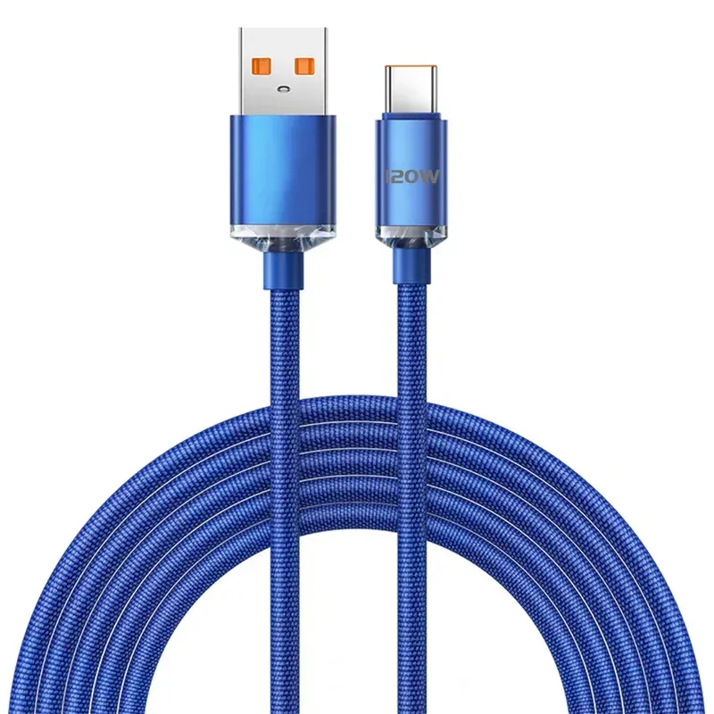 Câble de charge rapide USB-C, 120 W, compatible Samsung, Xiaomi, Huawei, OnePlus, POCO, OPPO 9