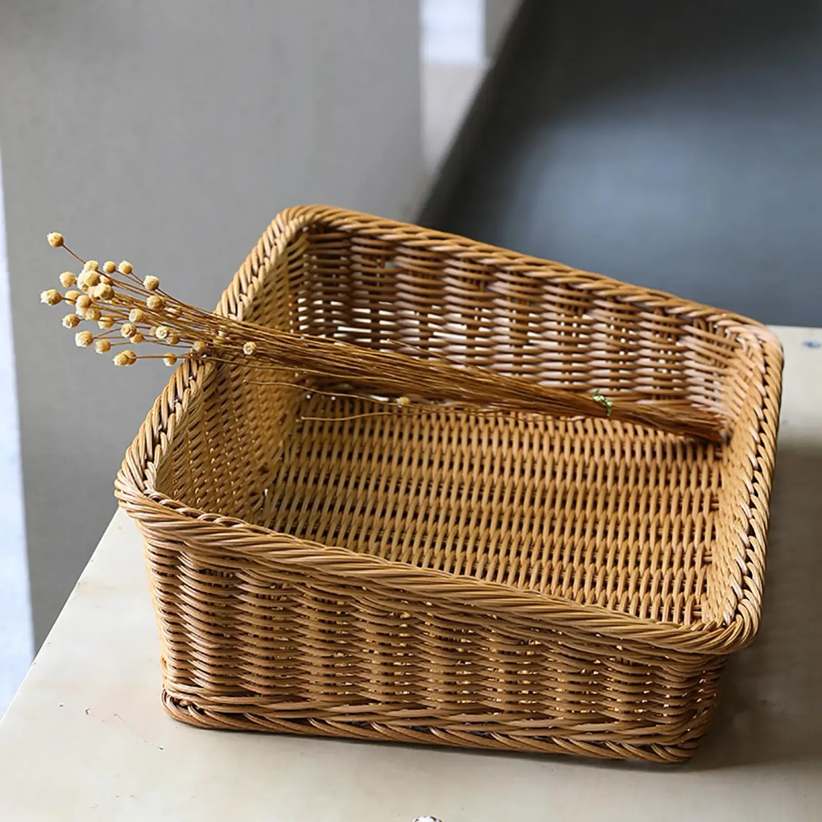 Détail du tissage du panier de rangement