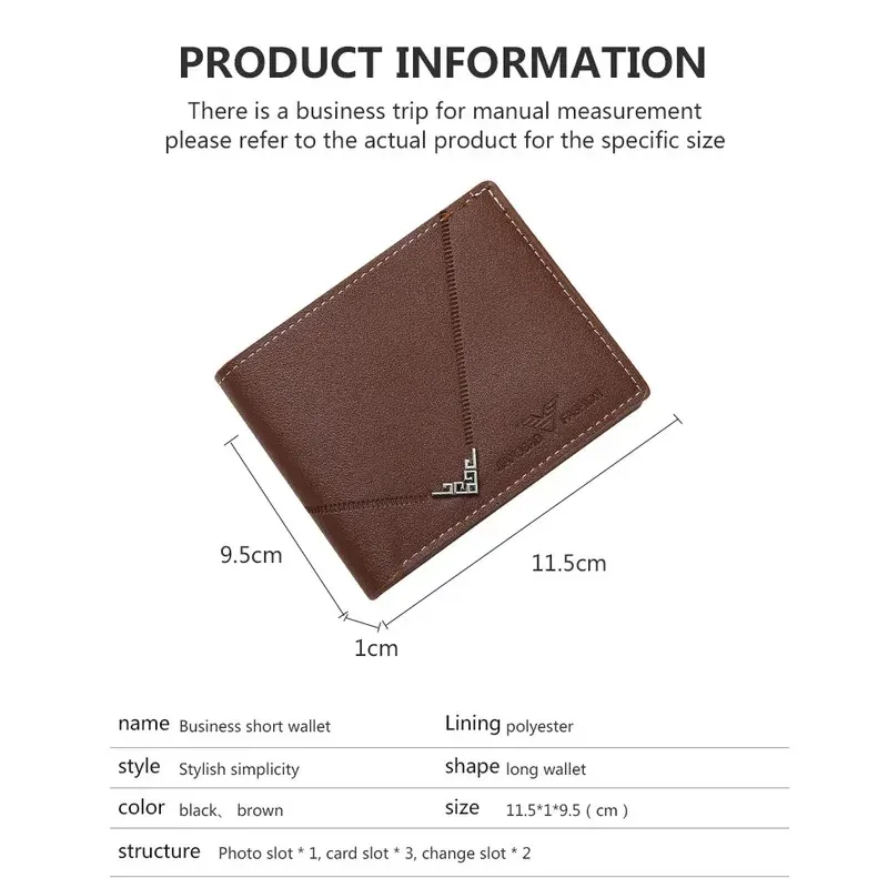 Portefeuille fin en cuir pour homme avec protection RFID, format pliable, poche avant et porte-cartes minimaliste avec pince à billets 5