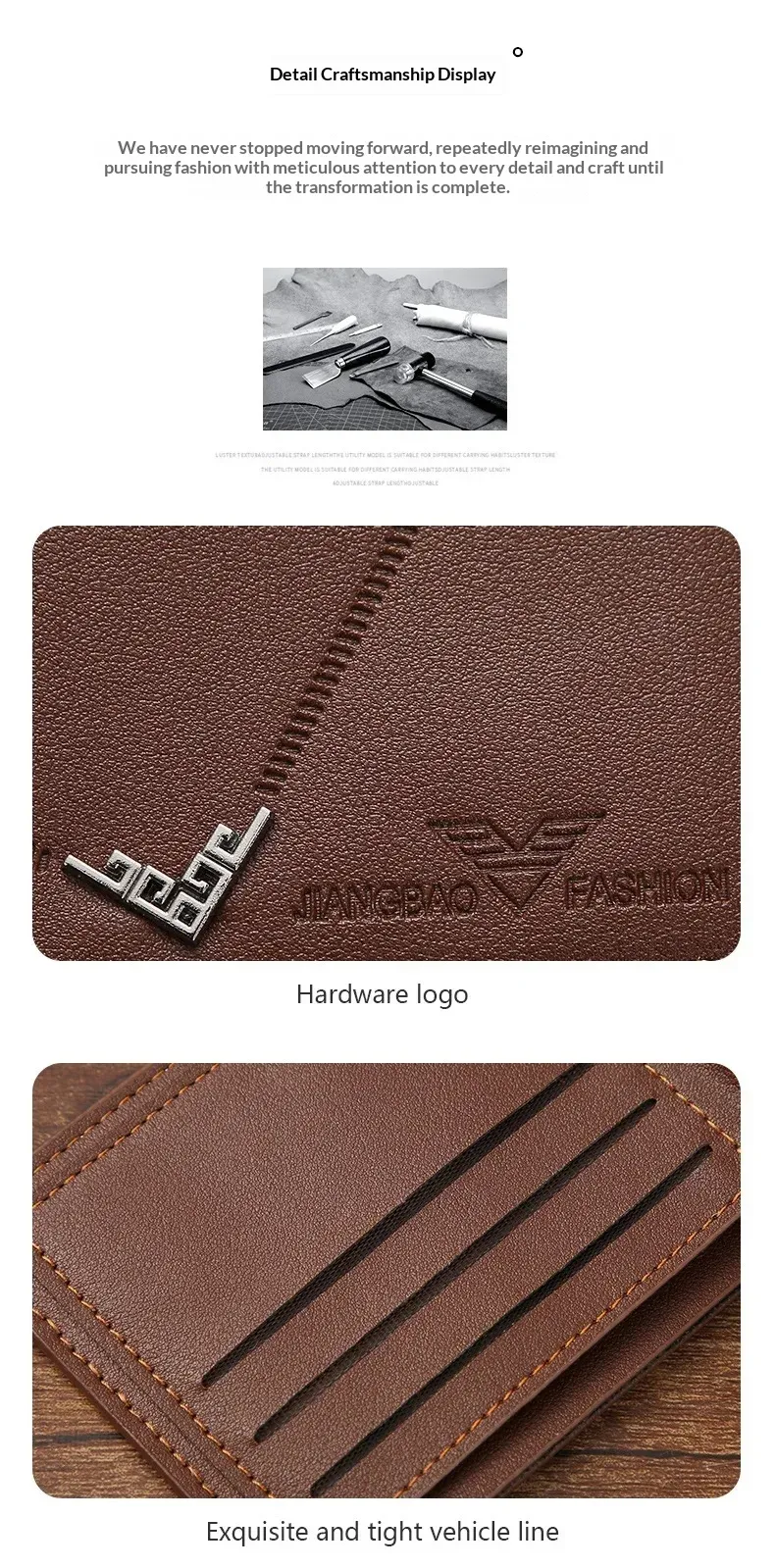 Portefeuille en cuir mince dans un cadre de style lifestyle
