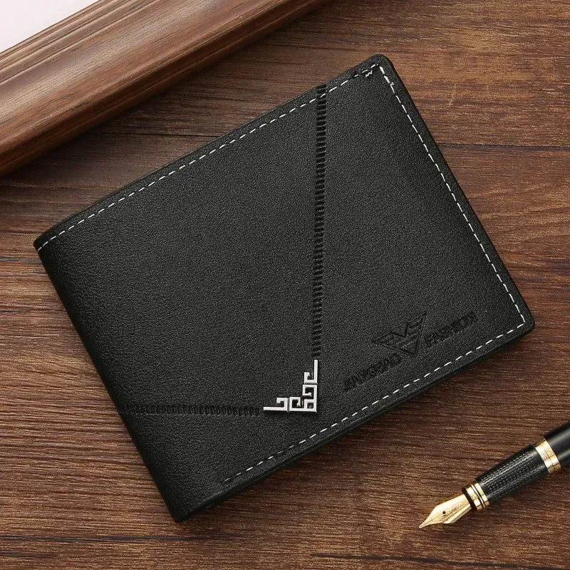 Portefeuille fin en cuir pour homme avec protection RFID, format pliable, poche avant et porte-cartes minimaliste avec pince à billets 8