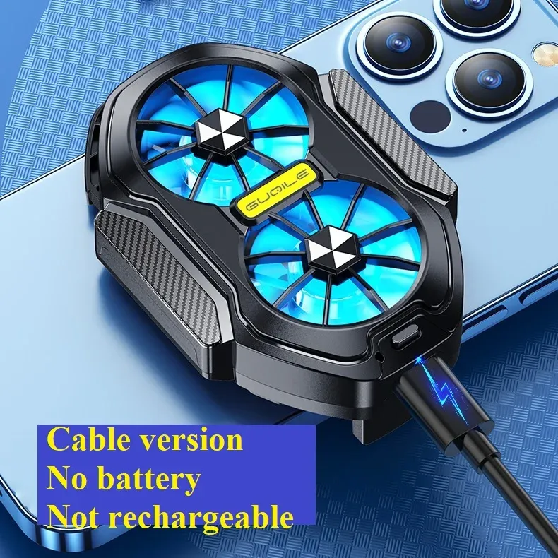 Refroidisseur de téléphone portable rechargeable FS01 à double ventilateur, refroidissement puissant et durable, design à clip avec bouton de jeu 8