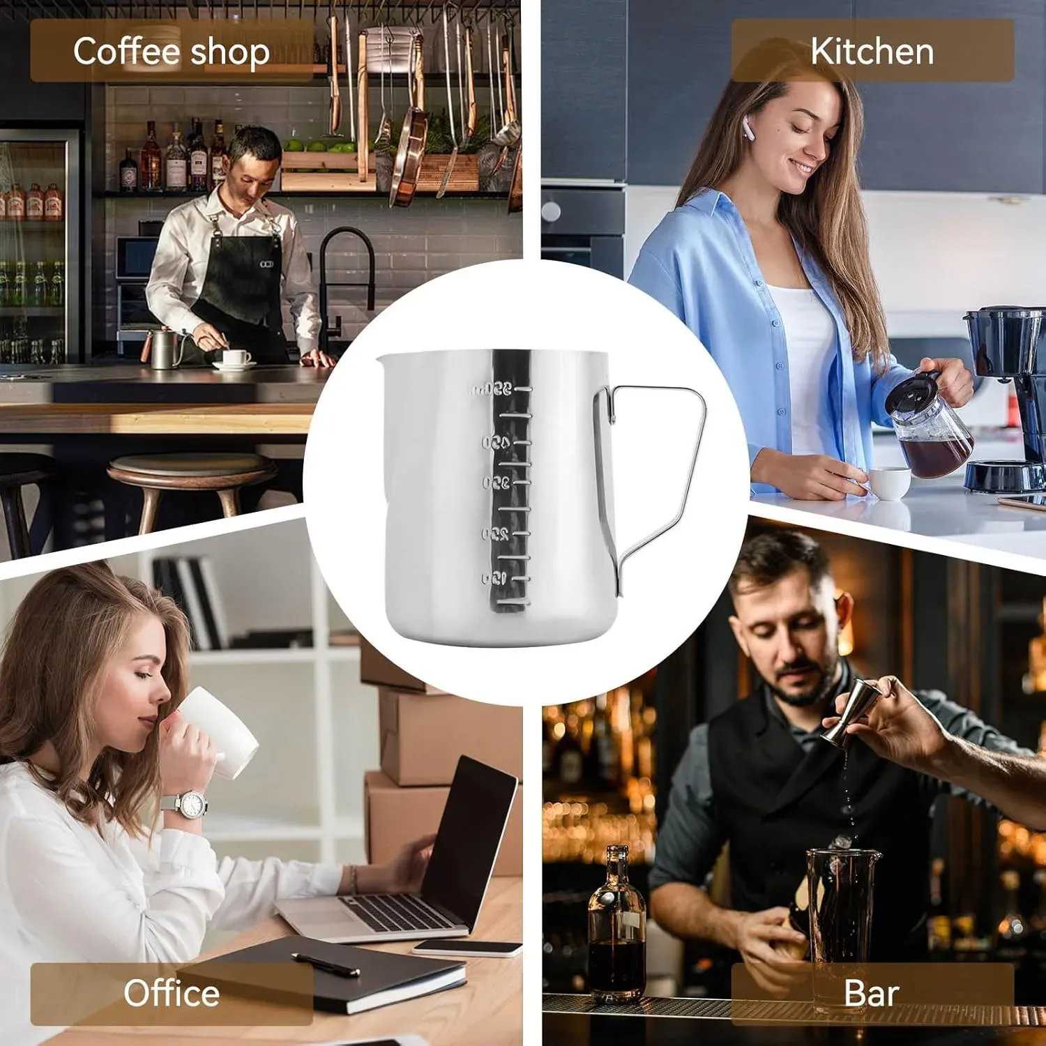 Pichet à mousse de lait en acier inoxydable pour expresso 2