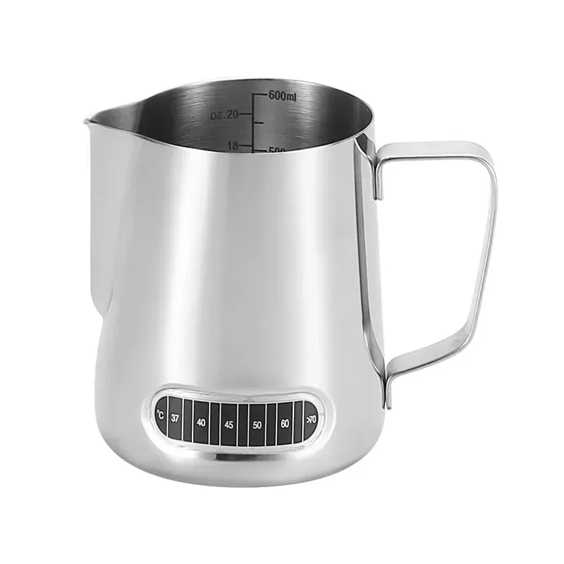 Pichet à mousse pour café et lait avec indicateur de température, échelle précise en acier inoxydable, repères de volume, pichet professionnel pour barista 5