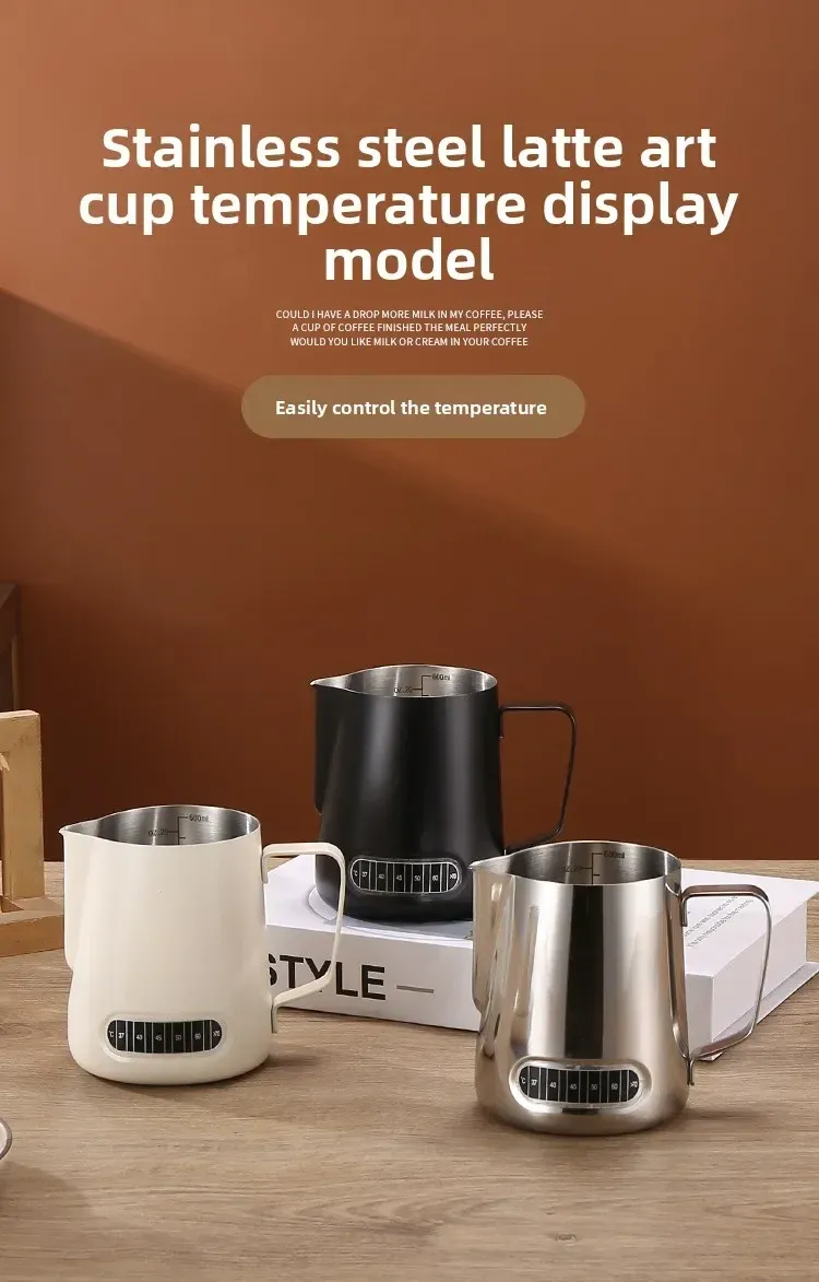 Pichet mousseur à café et lait en acier inoxydable