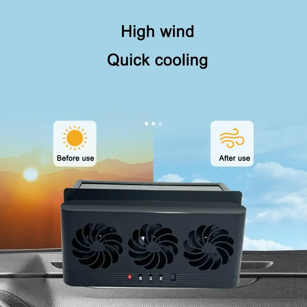 Ventilateur solaire de voiture, vue détaillée