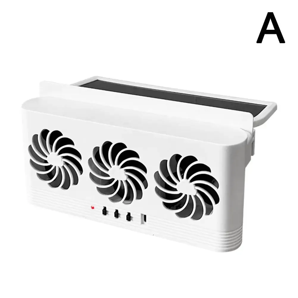 Ventilateur solaire pour voiture avec refroidisseur avant/arrière, recharge USB et ventilation automatique pour fenêtre 8