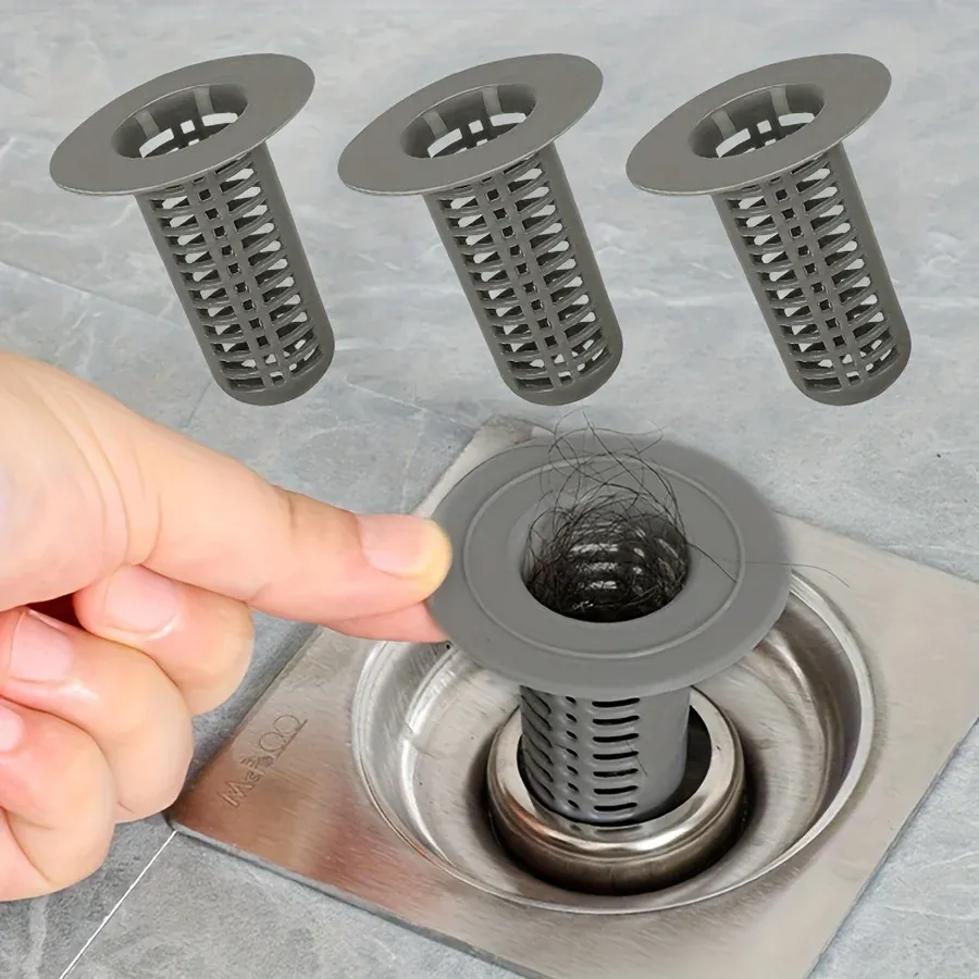 Lot de 4 filtres anti-colmatage pour douche et lavabo – En plastique durable pour canalisations et évacuations 7