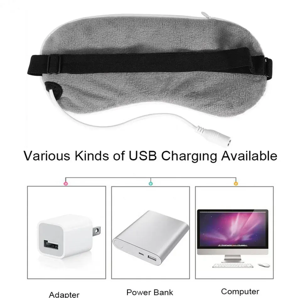 Masque chauffant à vapeur USB pour les yeux, idéal pour le voyage et la détente, réduit les cernes et soulage la fatigue oculaire 3
