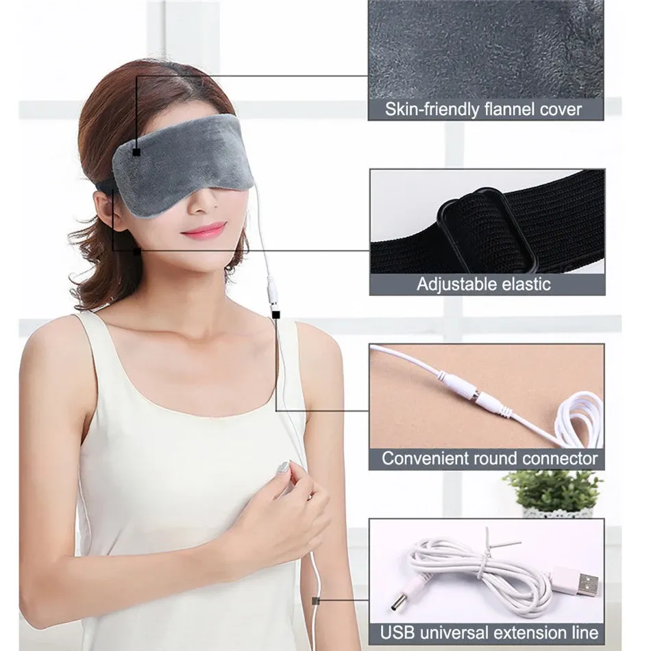 Masque pour les yeux à vapeur chauffante USB, en utilisation
