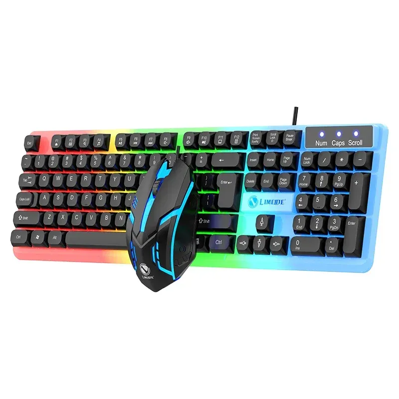 Ensemble clavier et souris de jeu filaire USB NG GTX350 avec rétroéclairage LED pour ordinateur portable, noir 5