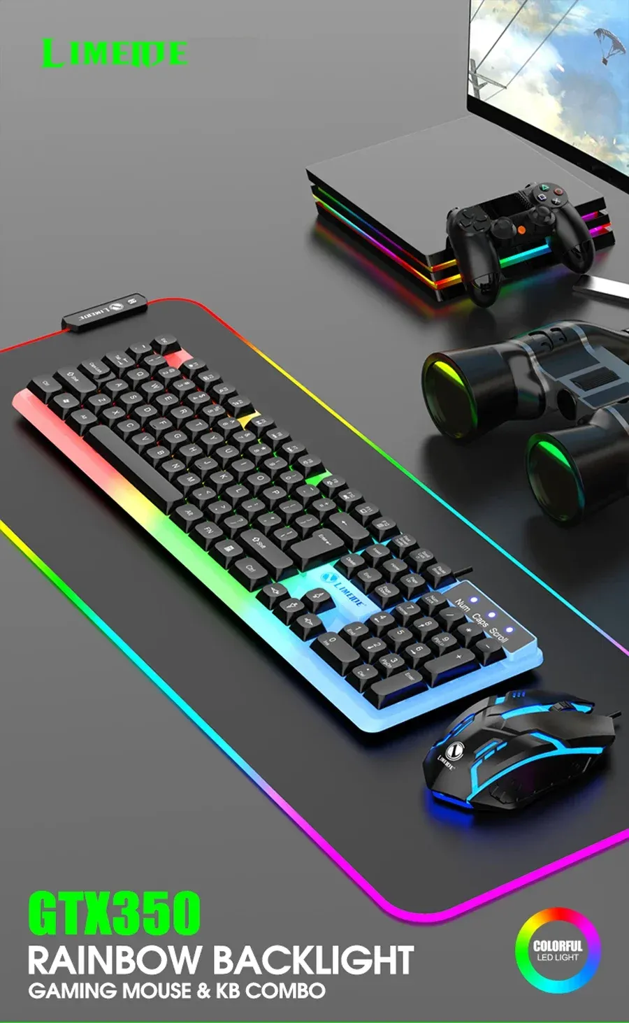 Ensemble clavier et souris gaming noir