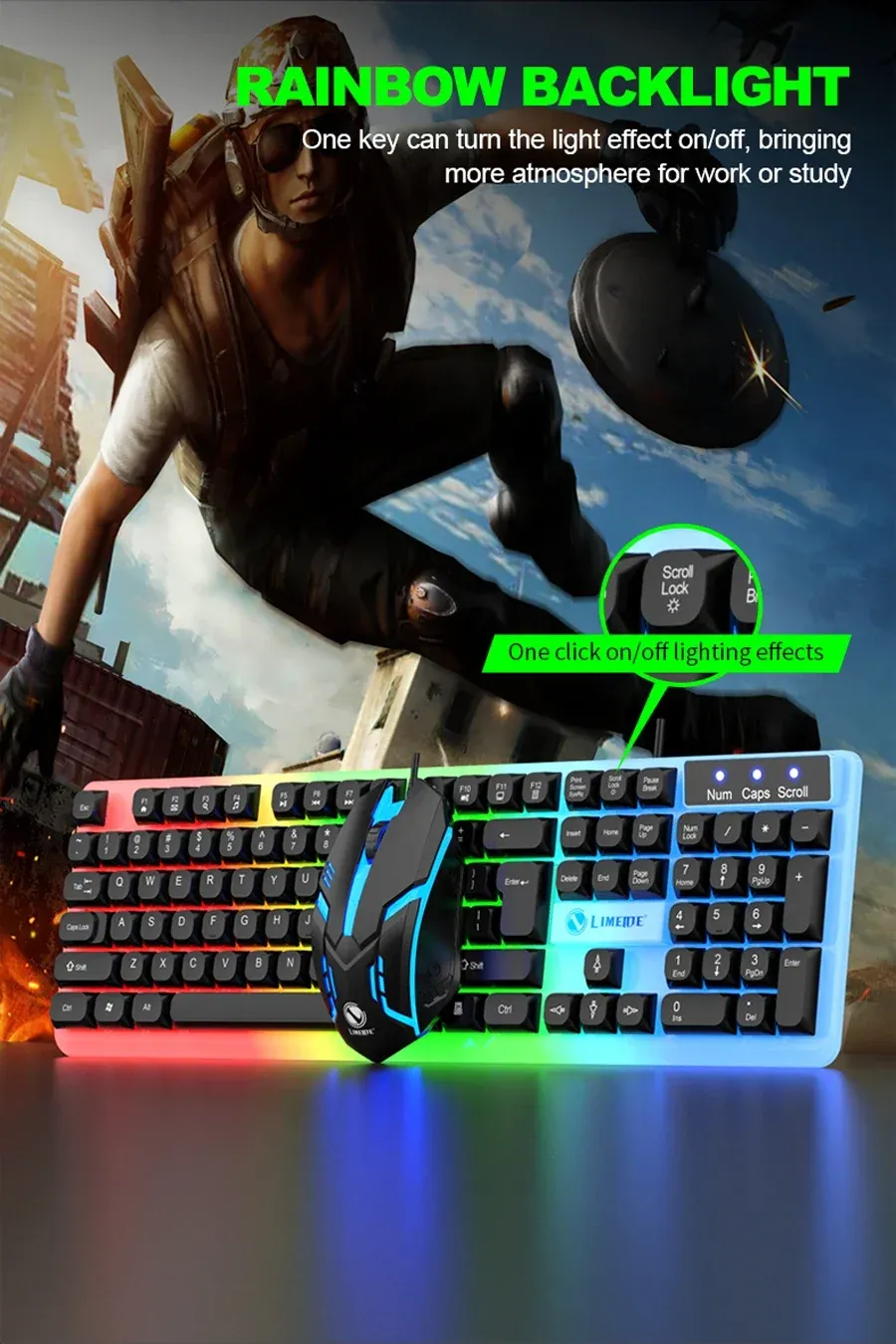 Clavier gaming rétroéclairé en situation